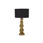 3 Wise Monkeys Table Lamp - Gold Resin & Black Fabric Shade