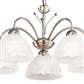 Milanese 5Lt Ceiling Pendant-Antique Brass & Alabaster Glass