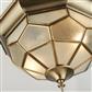 Pisa II Flush Ceiling Light - Antique Brass & Acid Glass