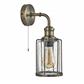 Pipes Wall Light - Antique Brass & Seeded Glass