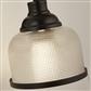 Highworth Table Lamp - Black Metal & Holophane Style Glass