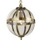 Lux & Belle 30cm Pendant -Antique Brass Metal  & Clear Glass