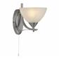 Lux & Belle Wall Light - Satin Silver & Alabaster Glass
