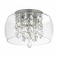 Curva 3Lt Flush Bathroom Light-Chrome, Crystal & Glass, IP44