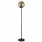 Punch Floor Lamp - Black Metal & Champagne Punched Glass