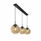Punch 3Lt Bar Pendant- Black Metal & Champagne Punched Glass