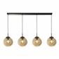 Punch 4Lt Bar Pendant- Black Metal & Champagne Punched Glass