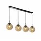 Punch 4Lt Bar Pendant- Black Metal & Champagne Punched Glass