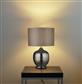 Lydia Table Lamp - Smoked Ridged Glass with Grey Shade