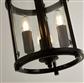 Bevelled Lantern 3Lt Ceiling Pendant - Black & Glass