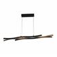 Bloom Swirl LED Ceiling Pendant - Black With Wood Effect