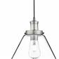 Pyramid Ceiling Pendant -
Satin Silver & Clear Glass Shade