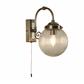 Belvue Wall Light  - Antique Brass & Clear Globe Shade, IP44