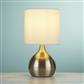 Touch Table Lamp - Antique Brass Base & Fabric Shade