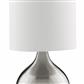 Touch Table Lamp - Satin Silver Base & Fabric Shade