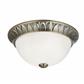 Naples 2LT Flush -Antique Brass with Frosted Glass Shade
