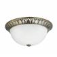 Naples 3LT LED Flush -Antique Brass with Frosted Glass Shade
