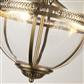 Coronet 3Lt Pendant - Antique Brass Metal & Glass