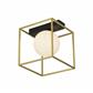 1Lt Wall Light/Flush - Gold Box Frame, Opal Glass