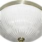 Windsor II 2LT Flush - Antique Brass with Clear Ribbed Glass