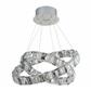Optica 2Lt LED Ceiling Pendant - Clear & Smokey Crystal