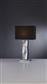 Reflect Table Lamp  - Mirrored Glass & Black Faux Silk Shade