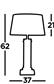 Pedestal Table Lamp  -  Black Metal, Glass & Fabric Shade