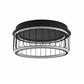 Circolo Cage LED Flush Ceiling Light - Black Metal