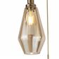 Mia 3Lt Ceiling Pendant - Antique Brass & Smoked Glass