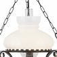 Oil Ceiling Pendant - Metal & Opal/Clear Chimney Glass