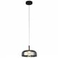 Frisbee LED Ceiling Pendant - Black Metal & Smoked Glass