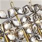 Iris 6Lt 100cm Long Bar Pendant - Black Metal, Crystal&Brass