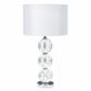 Bliss Table Lamp  - Glass & White Linen Shade