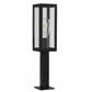 Box 450mm Outdoor Post - Black Metal & Clear Glass, IP44