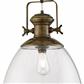 Industrial Pendant - Painted Antique Brass, Clear Glass