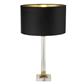 Scarborough Table Lamp - Crystal, Brass Metal & Black Velvet