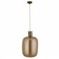 Barrel Ceiling Pendant - Satin Brass & Amber Glass
