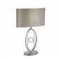 Loopy Table Lamp - Chrome & Oval Silver Faux Silk Shade