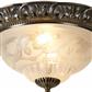 Derby Flush Ceiling Light - Antique Brass & Glass