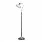 Bistro III Floor Lamp - Satin Silver & Holphane Style Glass