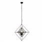 Diamond 3Lt Ceiling Pendant - Black & Clear Glass