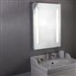 Bathroom Mirror w Shaving Socket  -  Chrome & Frosted, IP44
