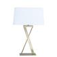 Lux & Belle 1LT Table Lamp-Satin Brass Metal&White Linen Sha