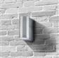 Eiffel Outdoor 2Lt Wall Light- Satin Silver, Clear & Frosted