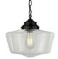 School House Ceiling Pendant - Metal & Clear Glass