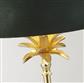 Palm Table Lamp - Satin Brass Metal & Green Velvet Shade