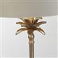 Palm Table Lamp - Antique Nickel Metal & Grey Velvet Shade