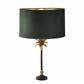Palm Table Lamp - Antique Brass & Black, Green Velvet Shade