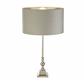 Whitby Table Lamp - Chrome Metal & Light Grey Velvet Shade