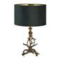 Lux & Belle Antler Table Lamp -Antique Brass & Green Shade